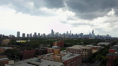 Chicago Skyline Drone Stock Footage