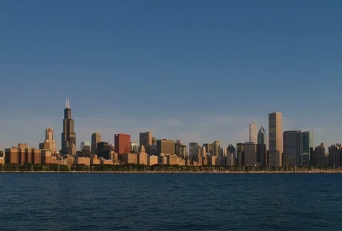 Chicago Skyline Endless Loop – Faster/Wider NTSC Stock Footage 857378