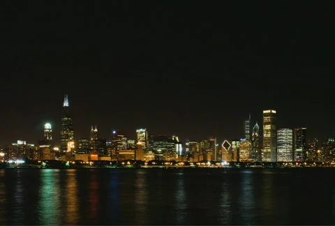 Chicago Skyline Endless Loop – Slower/Wider NTSC Stock Footage 857229