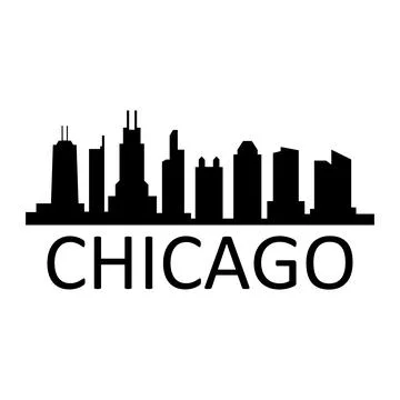 Chicago skyline illustrated on background Ilustración de archivo