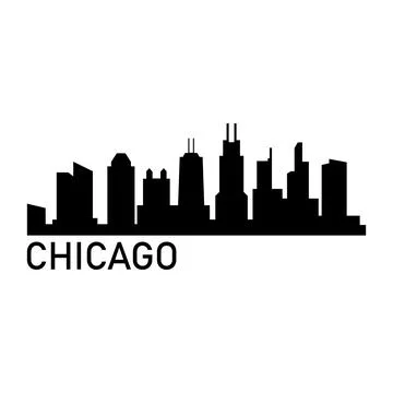 Chicago skyline illustrated on background Ilustración de archivo