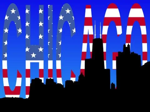 Chicago skyline Ilustración de archivo