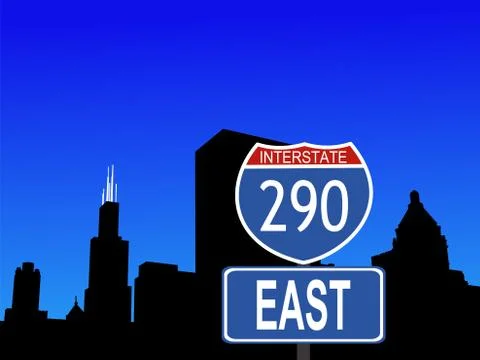 Chicago skyline Ilustración de archivo