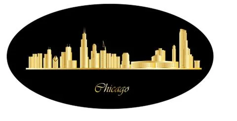 Chicago skyline Ilustración de archivo