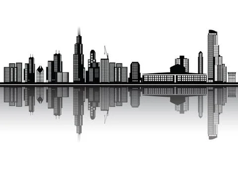Chicago skyline Ilustración de archivo