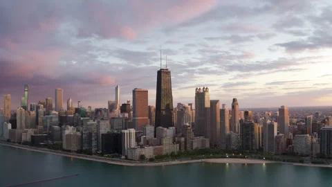 Chicago skyline from lake Stock Footage 246685900