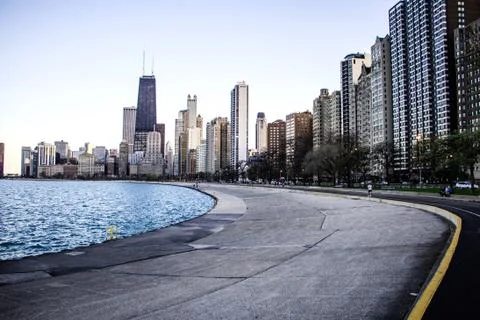 Chicago skyline from the lake Stock Photos
