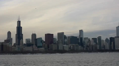 Chicago skyline medium shot Stock Footage 35599382