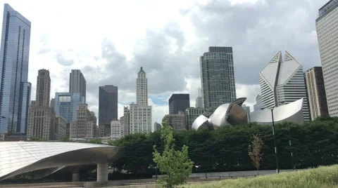 Chicago skyline millenium park timelapse Video stock 65817766