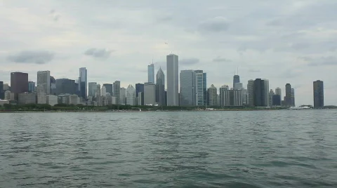 Chicago Skyline Pan Stock Footage 731190