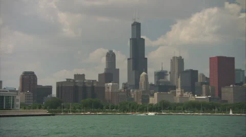 Chicago skyline, pan from left to right Video stock 49625028