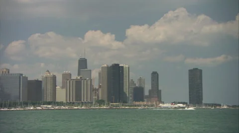 Chicago skyline - pan from right to left (mute) Video stock 49797984