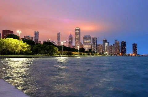 Chicago skyline 스톡 사진