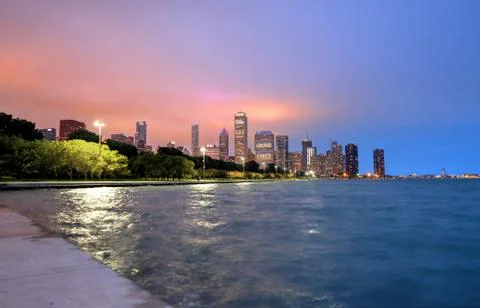 Chicago skyline 스톡 사진