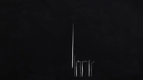 Chicago skyline - self-drawing lines on black 스톡 동영상 109202659
