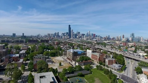 Chicago skyline from southside Stock Footage 81757829