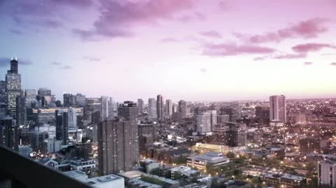 Chicago Skyline at Sunset #1 動画素材 10893900
