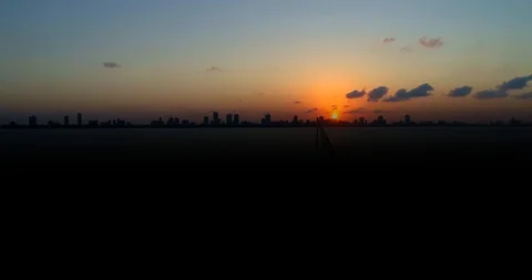 Chicago Skyline at Sunset Stock Footage 98880275