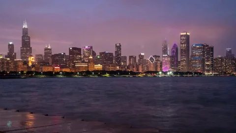 Chicago Skyline Time Lapse Stock Footage 82930974