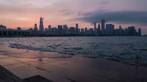 Chicago Skyline Time Lapse Stock Footage 82931262