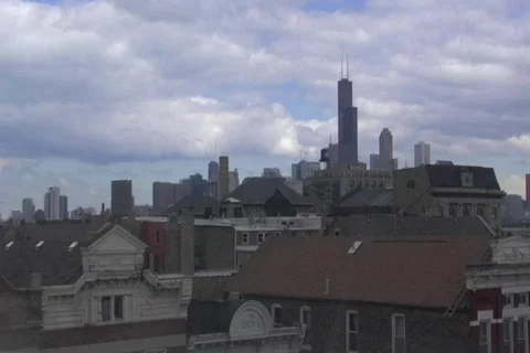 Chicago skyline time lapse storm clouds Stock Footage 148880