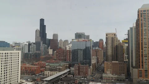 Chicago skyline timelapse cloudy day Stock Footage 99061174