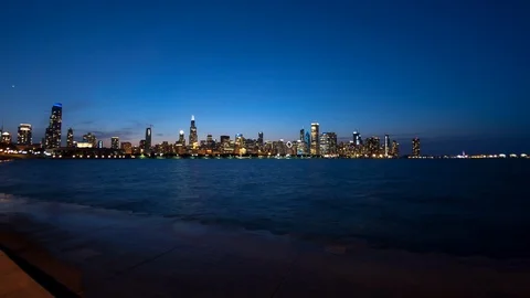 Chicago Skyline Timelapse, Sunset Stock Footage 96429907