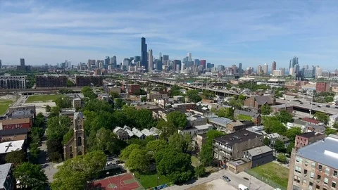 Chicago skyline traffic Stock Footage 80978625