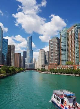 Chicago skyline view Stock Photos