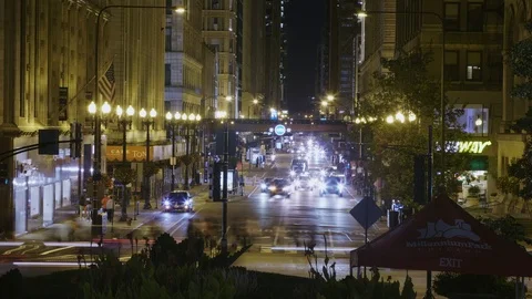 Chicago Street Intersection Time Lapse 4K Stock Footage 97199846