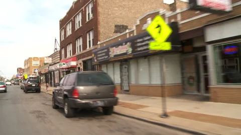 Chicago-street scene2,driving Stock Footage
