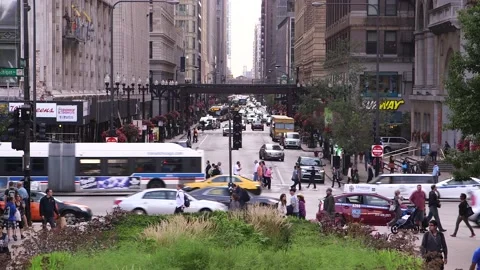 CHICAGO STREETS SUBWAY PASSES BY Stock Footage 153478555