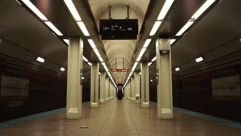 Chicago Subway CTA Train Station Stock Footage 252553554