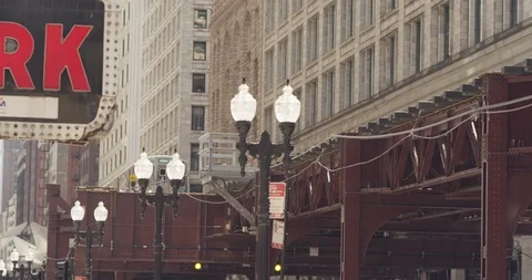 Chicago Subway Train in the Loop Stock Footage
