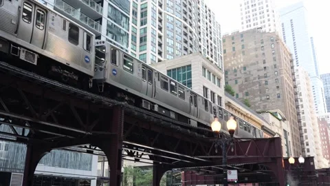 Chicago subway train , The Loop Stock Footage 291600745
