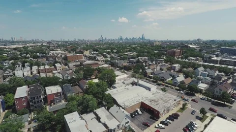Chicago Summer West Side Aerial 2 Stock Footage