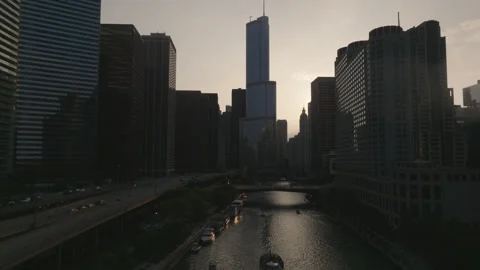 Chicago Sundown 14 Stock Footage 276905883