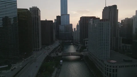 Chicago Sundown 24 Stock Footage 276906066