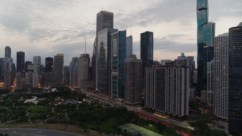 Chicago Sundown 8 Stock Footage 276906259