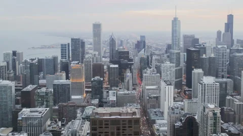 Chicago Sundown in the Spring Stock Footage 63106076