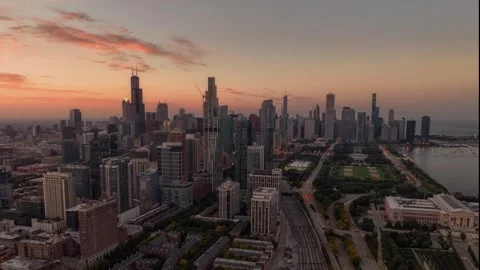Chicago sunset hyperlapse Stock Footage 252239743