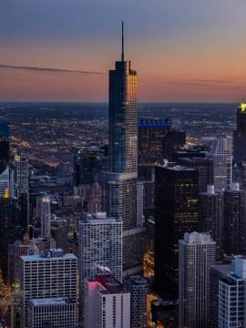 Chicago at sunset Stock Photos