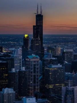 Chicago at sunset Stock Photos