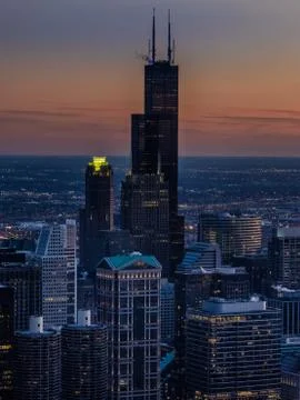 Chicago at sunset Stock Photos