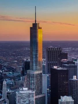 Chicago at sunset Stock Photos