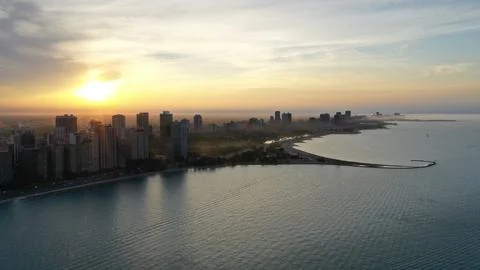 Chicago Sunset Stock Photos