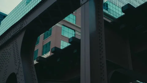 Chicago Textures Subway light rail the L Stock Footage 219570876