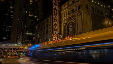 Chicago Theatre Hyperlapse Timelapse Vidéo 88195457
