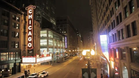 Chicago Theatre WS Stock-Footage 35283273