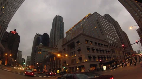 Chicago Time-lapse Driving in the Evening Stock Footage 37180093